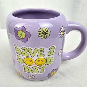 New Have a Good Day Purple Floral Hippie Groovy Mug